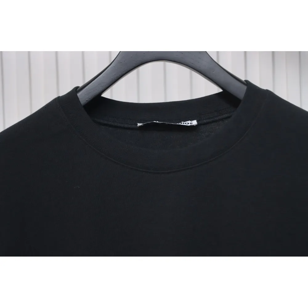 Acne Studios 24ss Small Letter Printed Short Sleeve Black