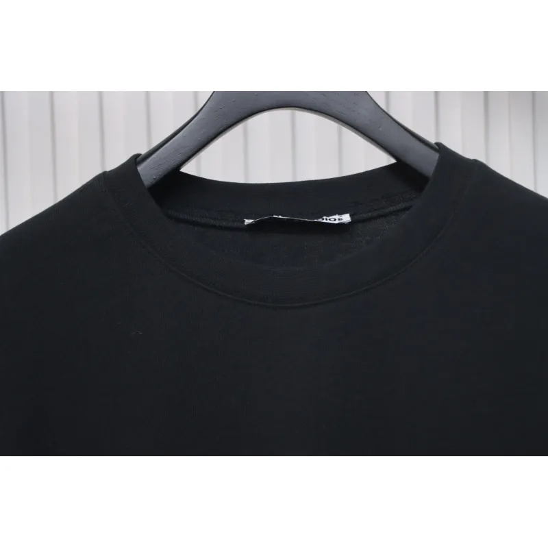 Acne Studios 24ss Small Letter Printed Short Sleeve Black