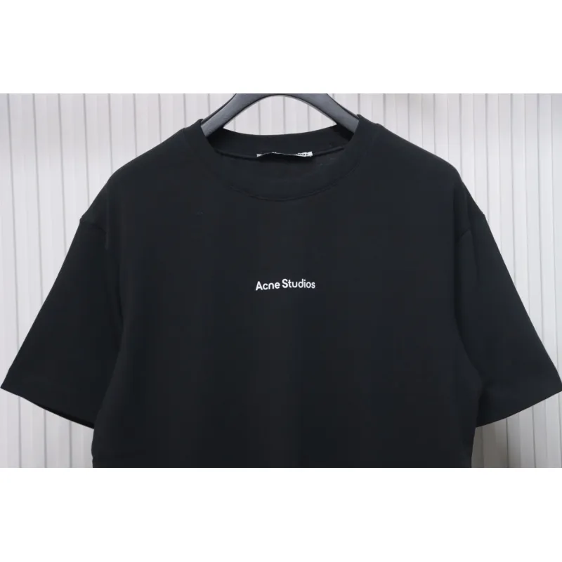 Acne Studios 24ss Small Letter Printed Short Sleeve Black