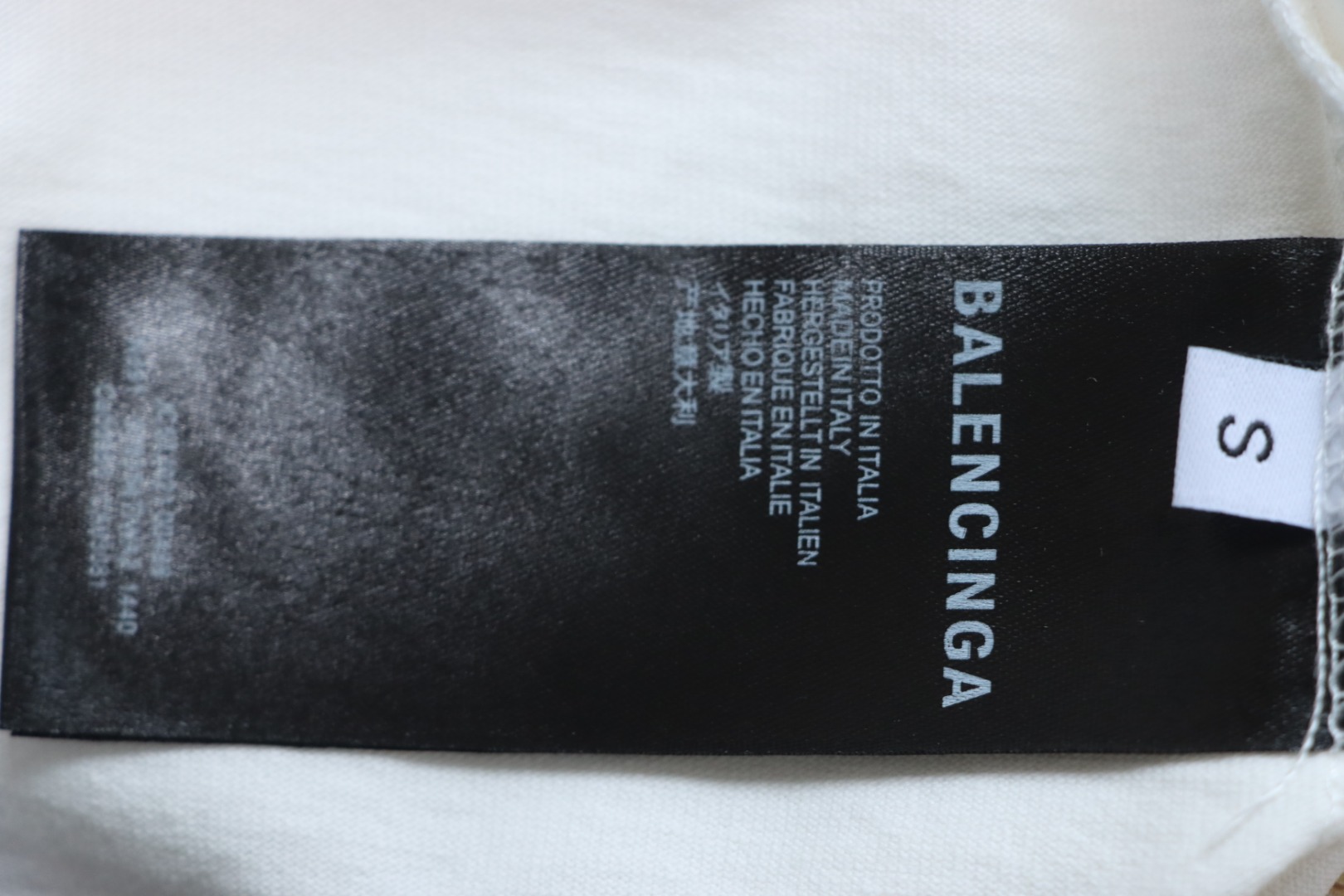 Balenciaga 25ss Letter Double B Hand-painted Washed Hole Short Sleeve T-shirt white