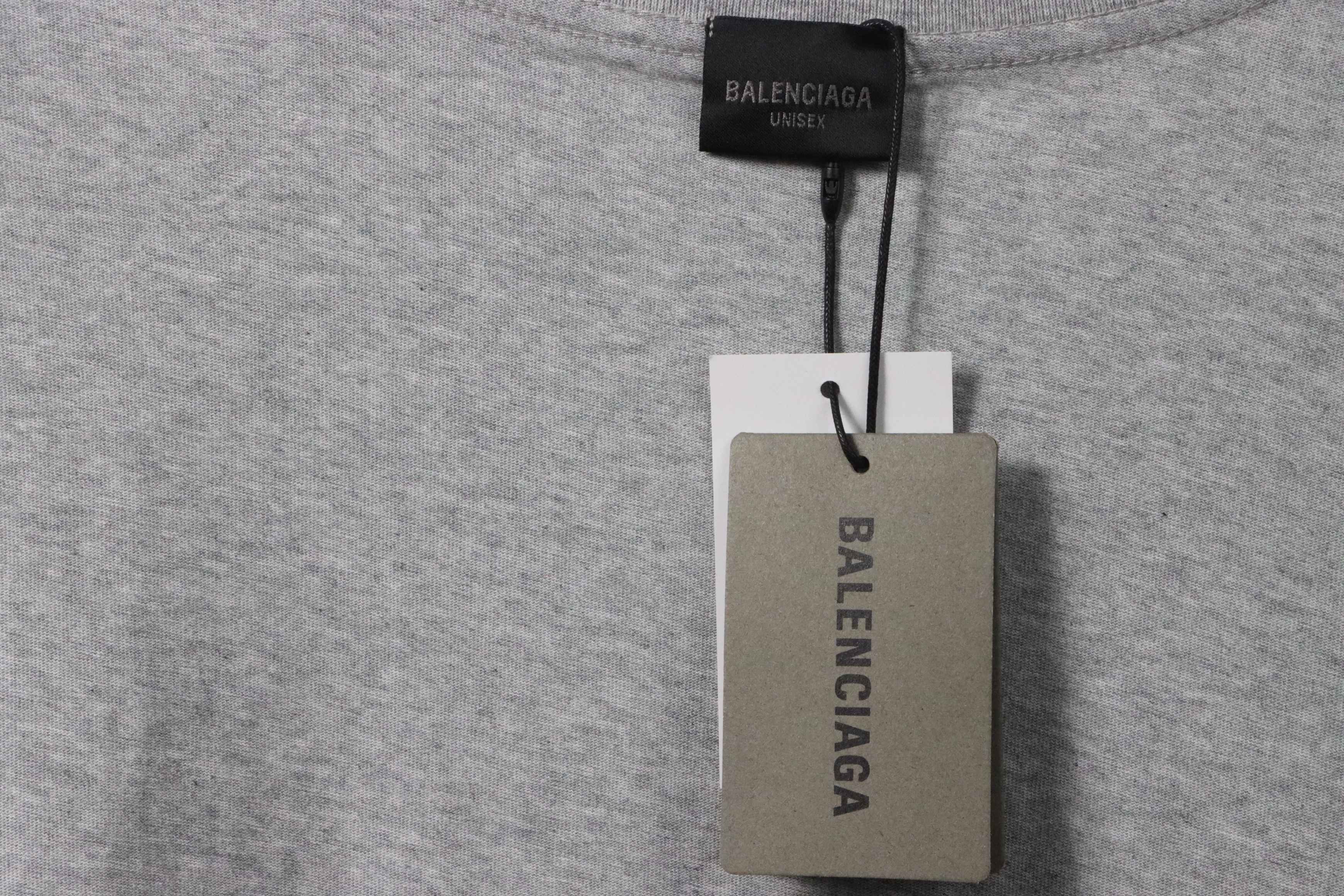 Balenciaga co-branded eBay embroidered letter short sleeve Grey