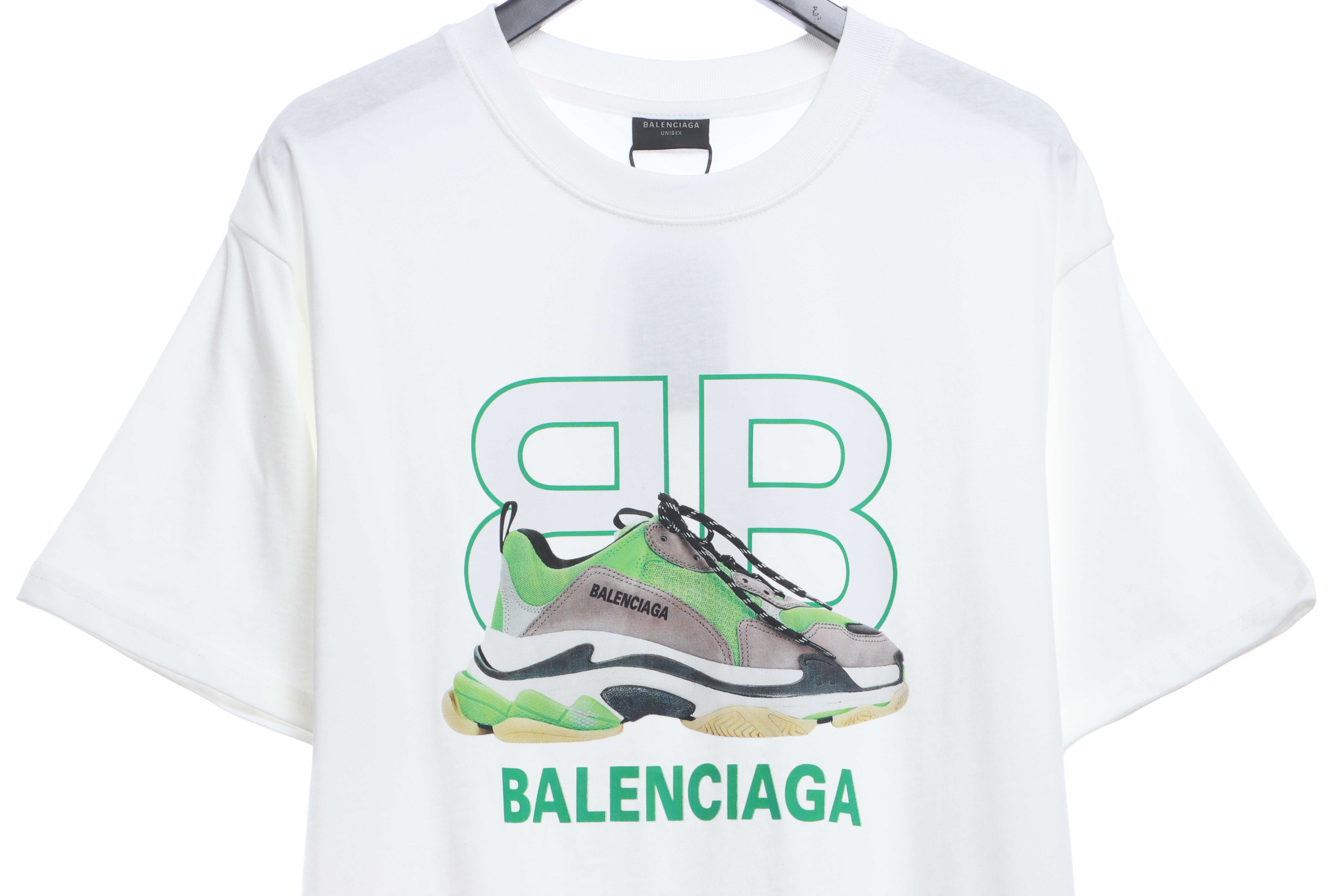 Balenciaga Shoes Lettering Short Sleeve White