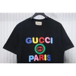 Gucci 24ss colorful letter print short sleeves black