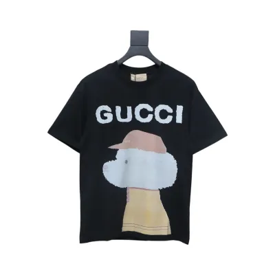 Gucci 25ss Funny Cartoon Series Printed Short Sleeve Black Puppy 01