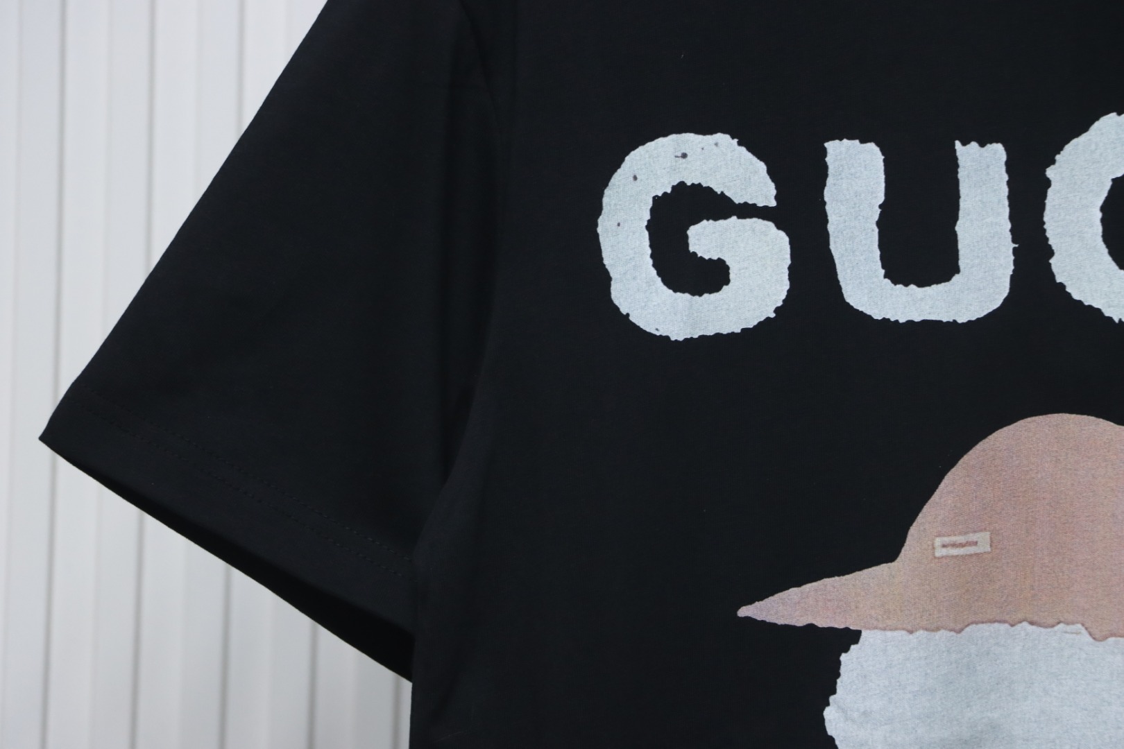 Gucci 25ss Funny Cartoon Series Printed Short Sleeve Black Puppy