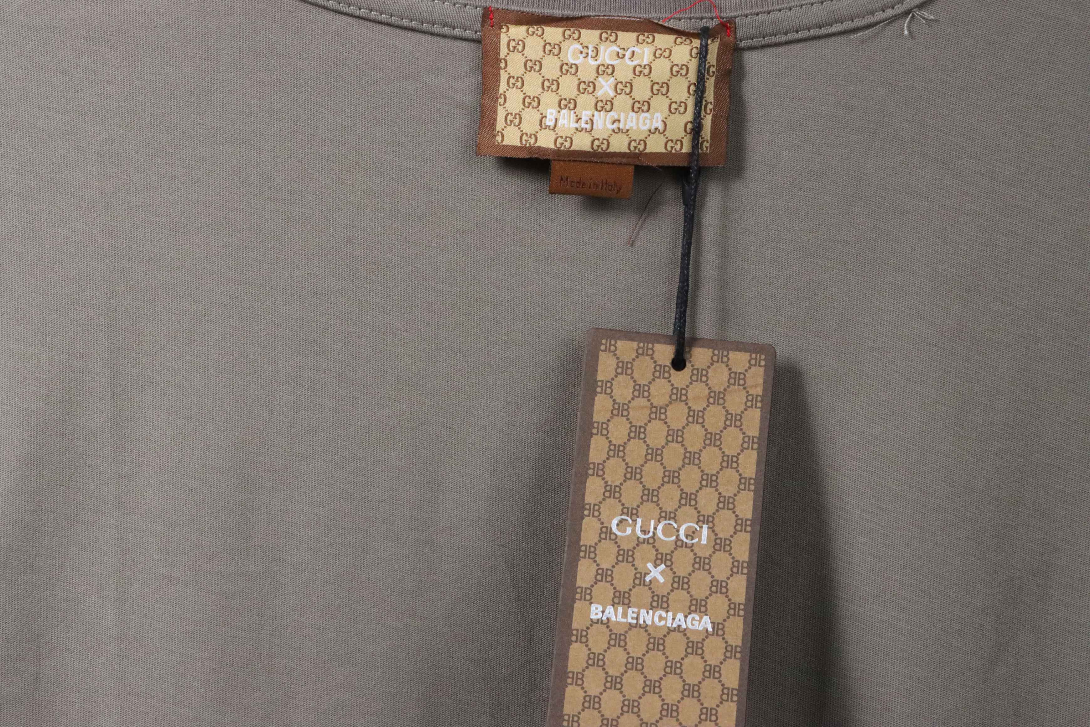 Gucci and Balenciaga hollow letter short sleeve Khaki (special price)