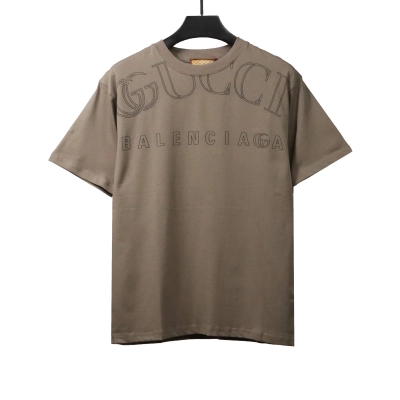 Gucci and Balenciaga hollow letter short sleeve Khaki (special price) 01