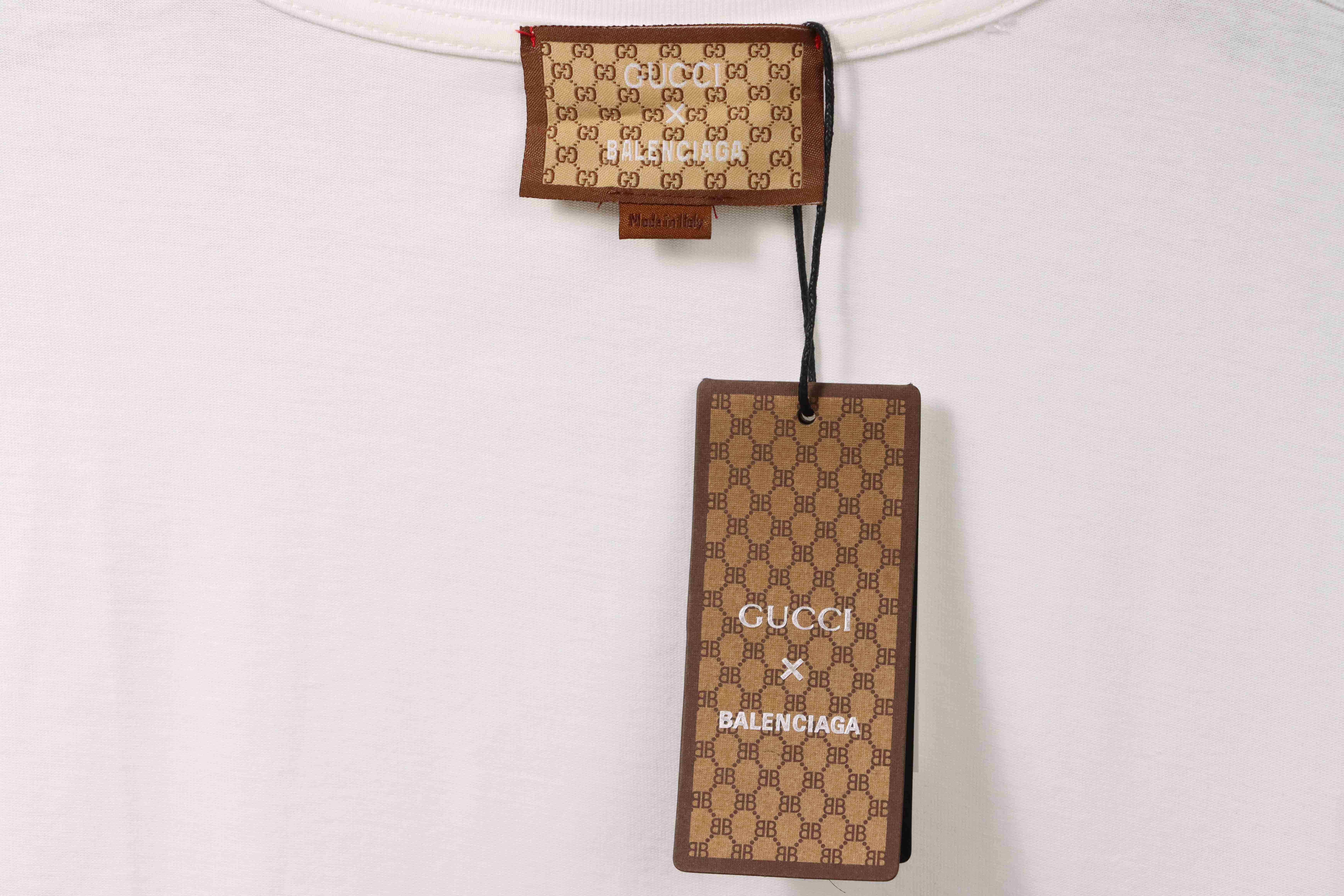 Gucci and Balenciaga hollow letter short sleeve White (special price)