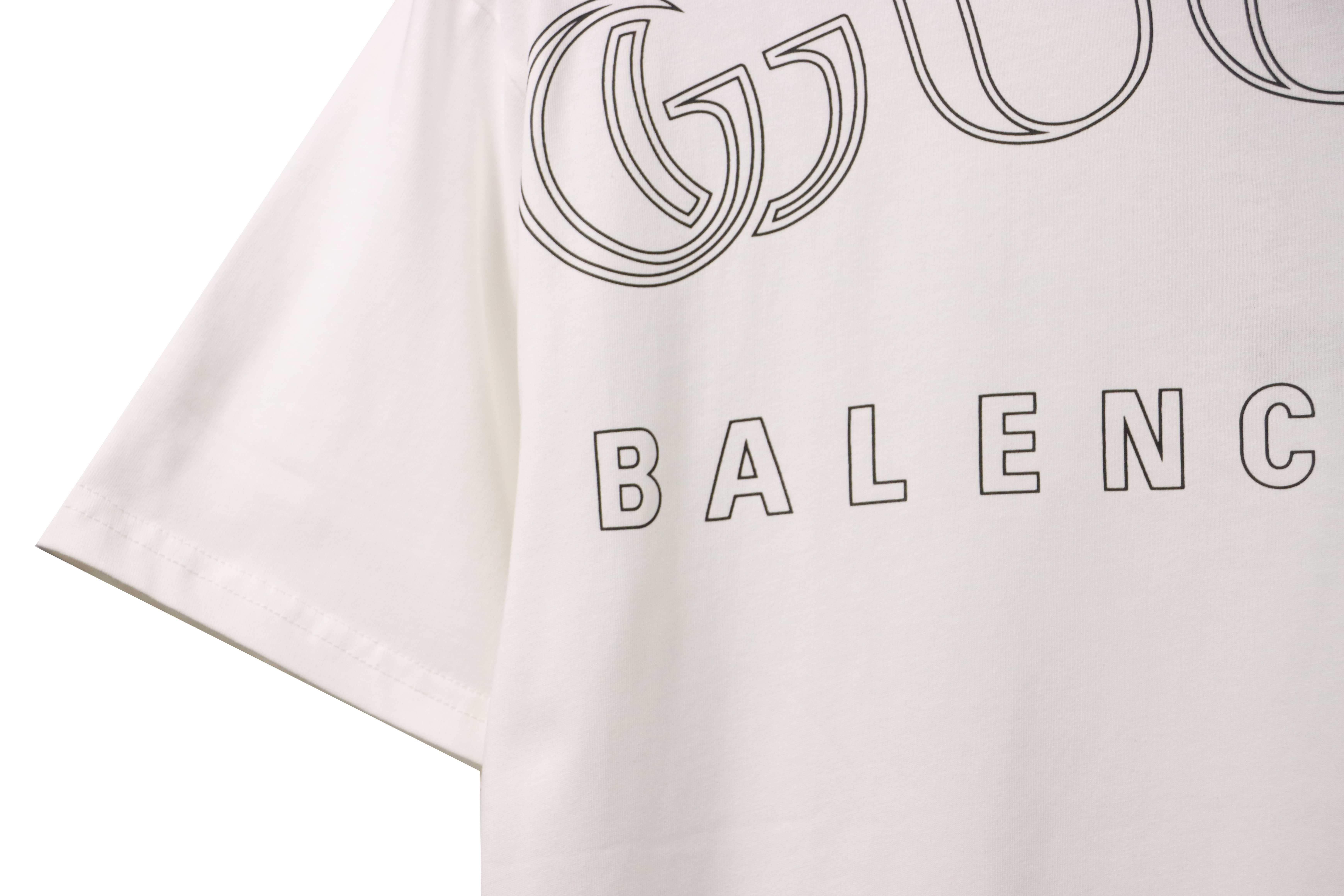 Gucci and Balenciaga hollow letter short sleeve White (special price)