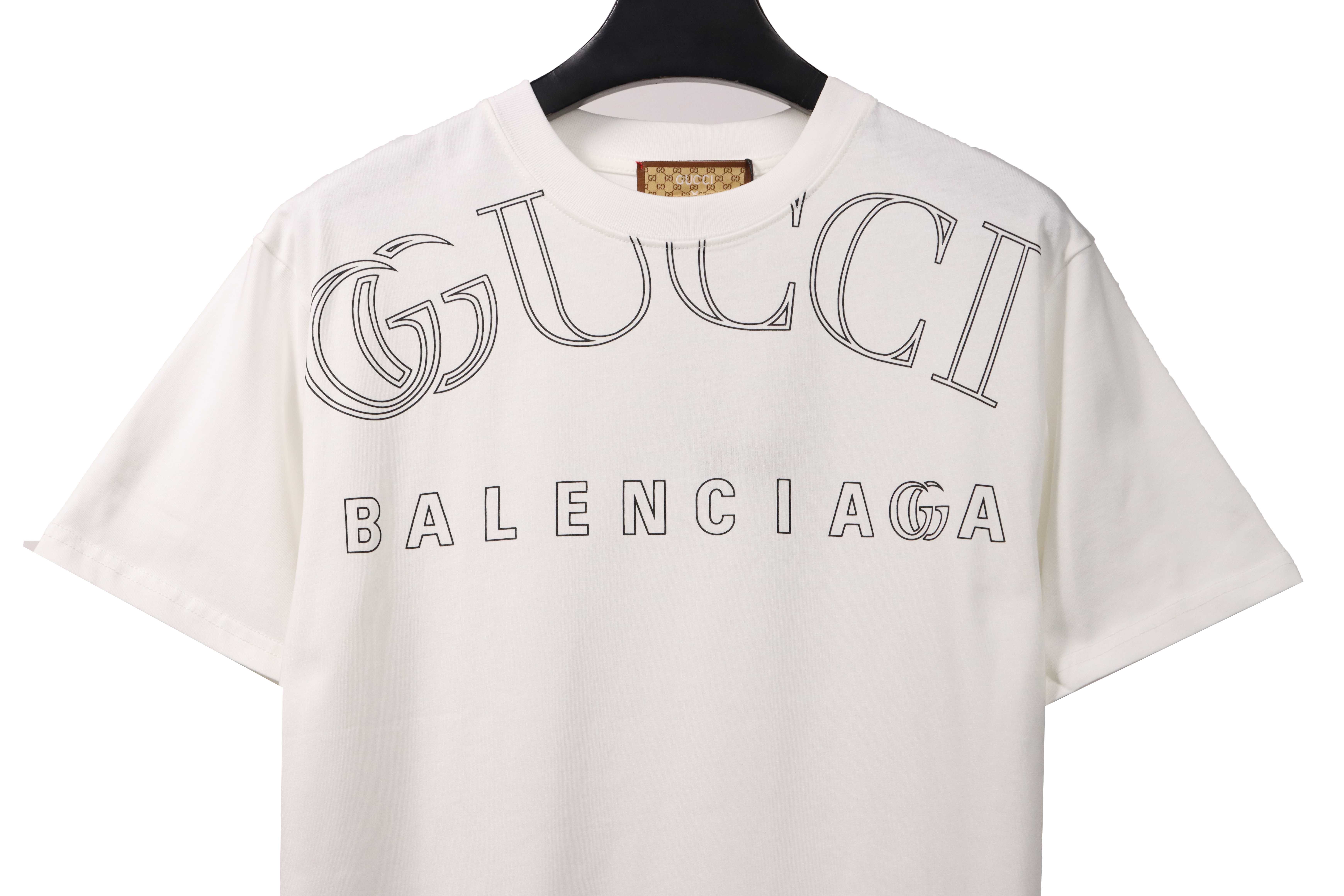 Gucci and Balenciaga hollow letter short sleeve White (special price)
