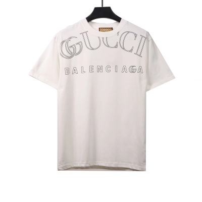 Gucci and Balenciaga hollow letter short sleeve White (special price) 01