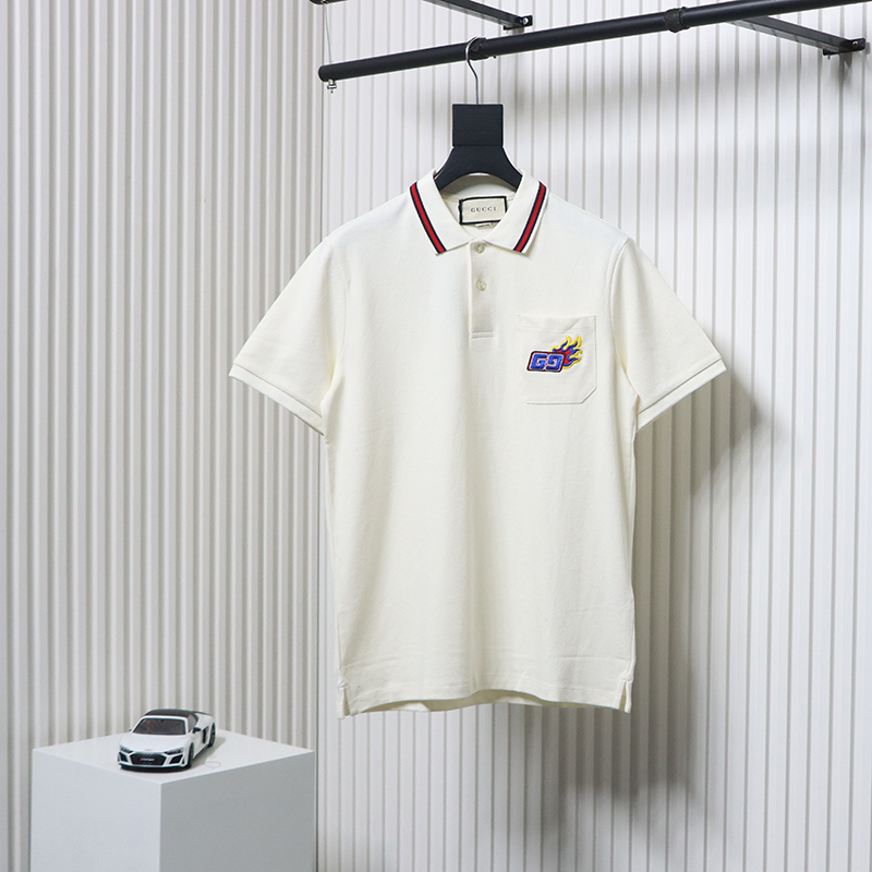 Gucci Dragon Year Limited Edition Chest Pocket Polo Short Sleeve White