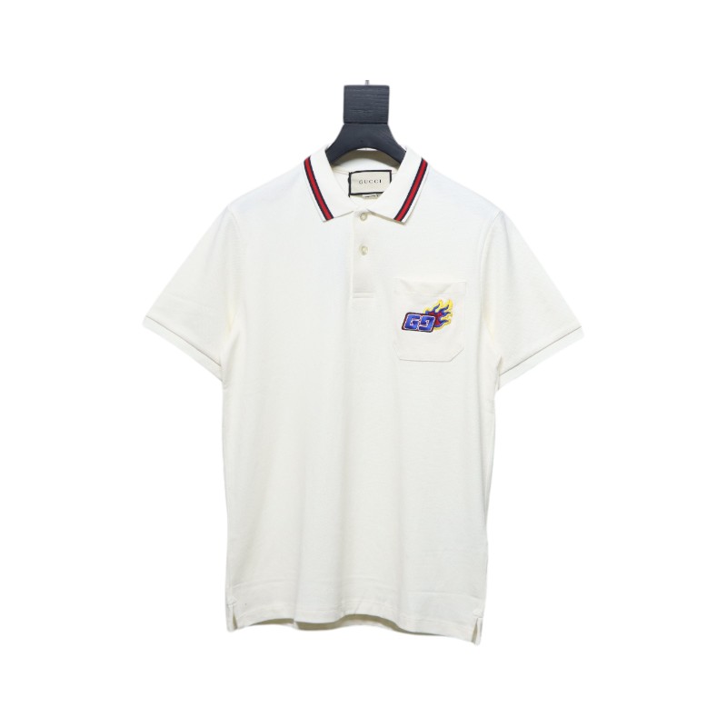 Gucci Dragon Year Limited Edition Chest Pocket Polo Short Sleeve White
