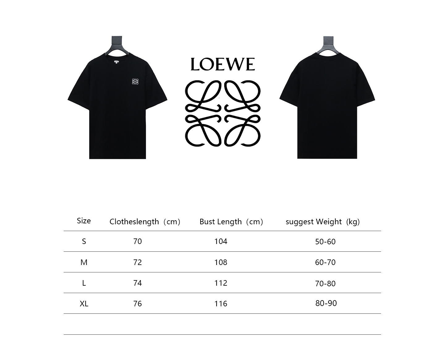 Loewe classic embroidered logo short sleeve black
