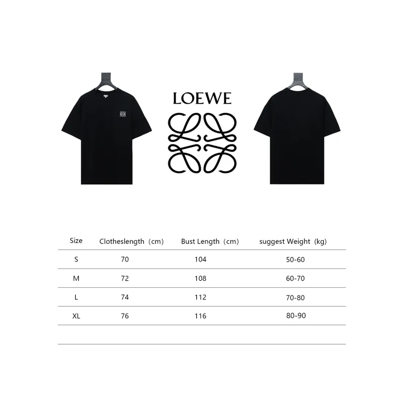 Loewe classic embroidered logo short sleeve black