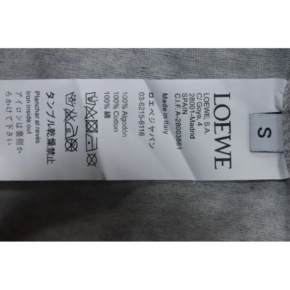 Loewe Suna Fujita co-branded rabbit embroidered short-sleeve Grey
