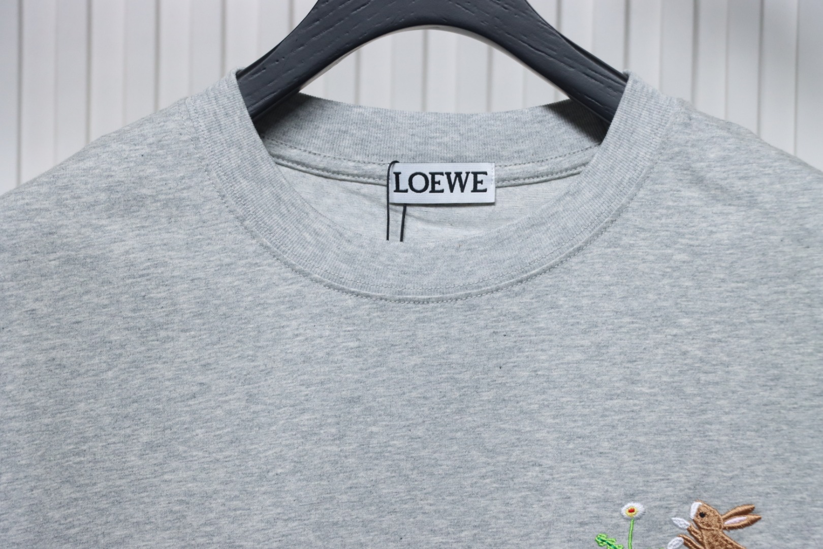 Loewe Suna Fujita co-branded rabbit embroidered short-sleeve Grey