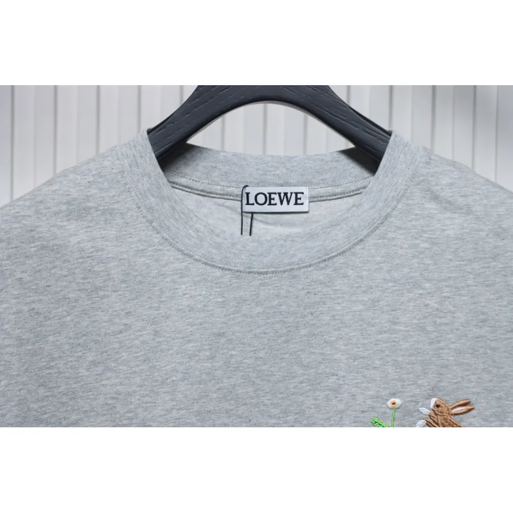 Loewe Suna Fujita co-branded rabbit embroidered short-sleeve Grey