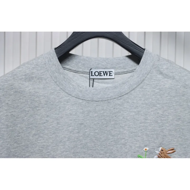 Loewe Suna Fujita co-branded rabbit embroidered short-sleeve Grey