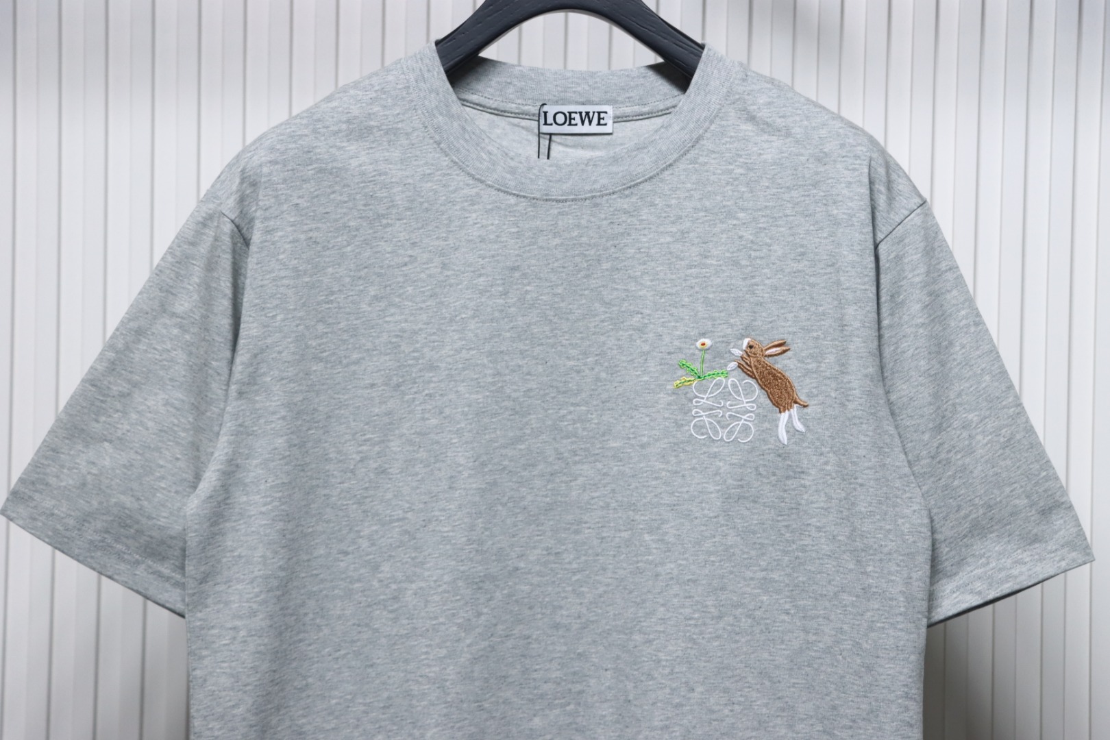 Loewe Suna Fujita co-branded rabbit embroidered short-sleeve Grey