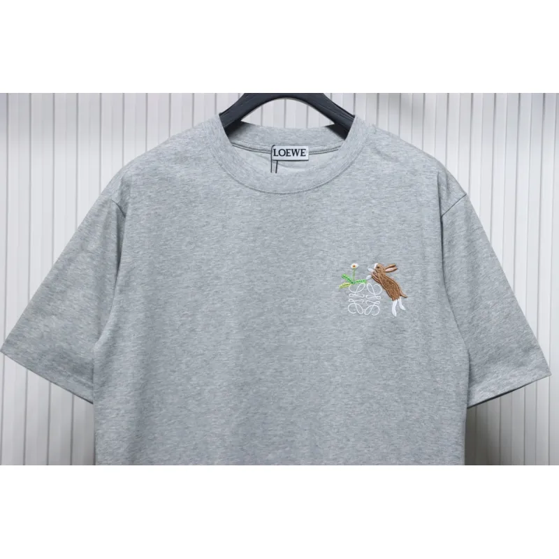 Loewe Suna Fujita co-branded rabbit embroidered short-sleeve Grey