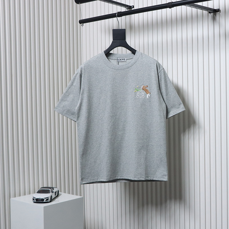 Loewe Suna Fujita co-branded rabbit embroidered short-sleeve Grey