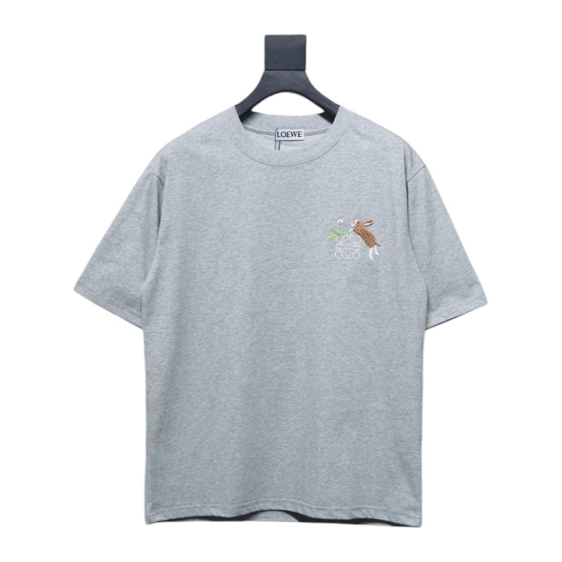 Loewe Suna Fujita co-branded rabbit embroidered short-sleeve Grey