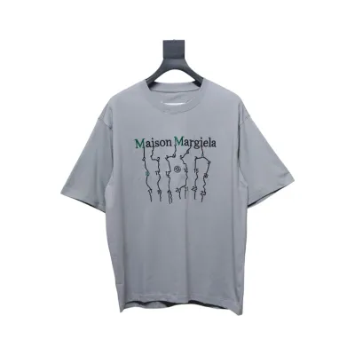 Maison Margiela Geometric Numbers Embroidery Short Sleeve T-Shirt Grey 01