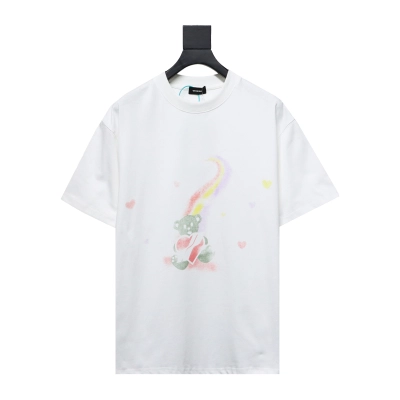 WE11DONE Rainbow Love Bear Print Short Sleeve T-Shirt White 01