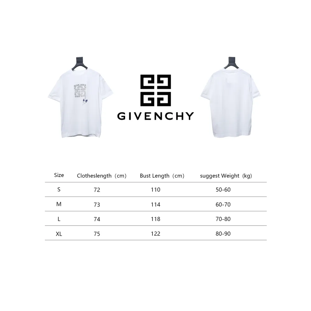 Givenchy 25ss braid 4G letter print short sleeve white
