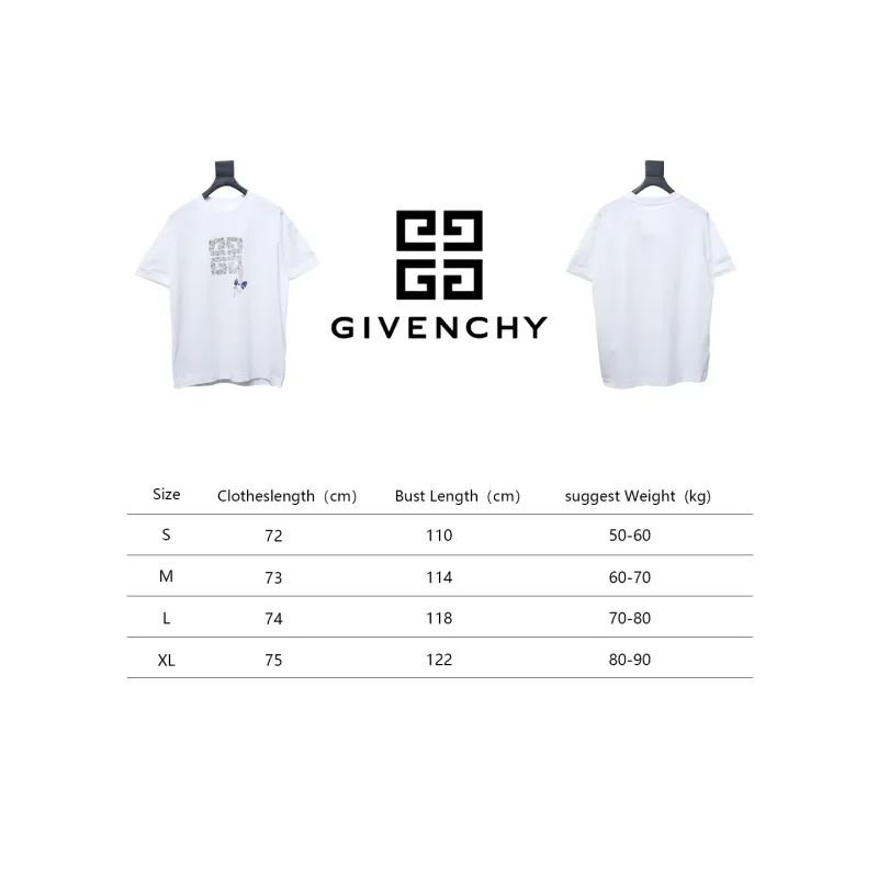 Givenchy 25ss braid 4G letter print short sleeve white