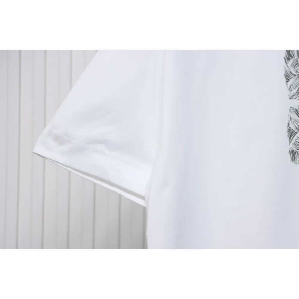 Givenchy 25ss braid 4G letter print short sleeve white