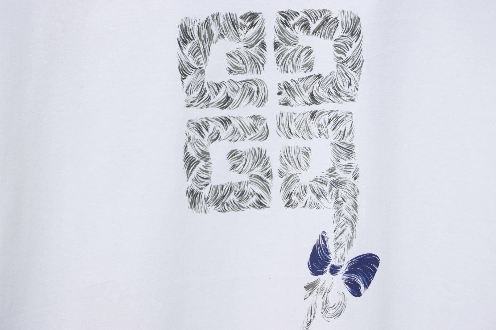 Givenchy 25ss braid 4G letter print short sleeve white