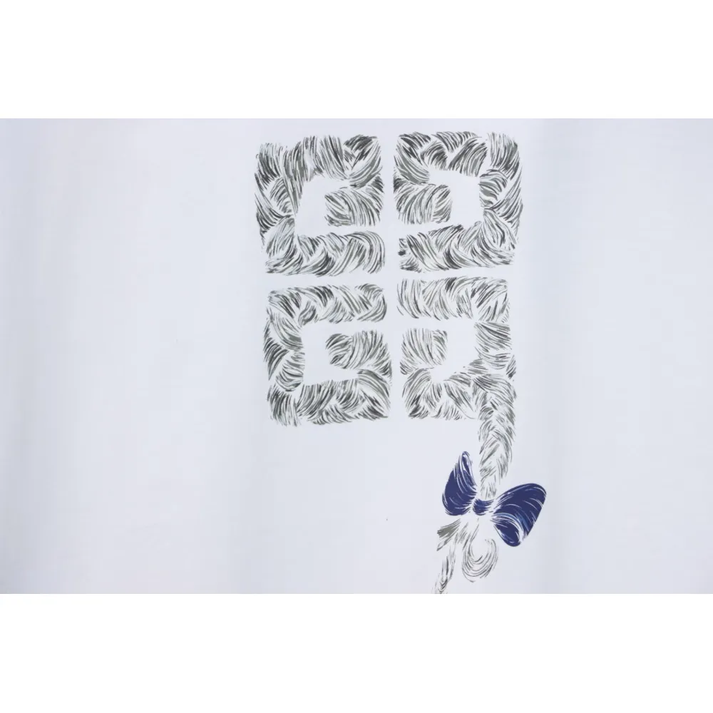 Givenchy 25ss braid 4G letter print short sleeve white