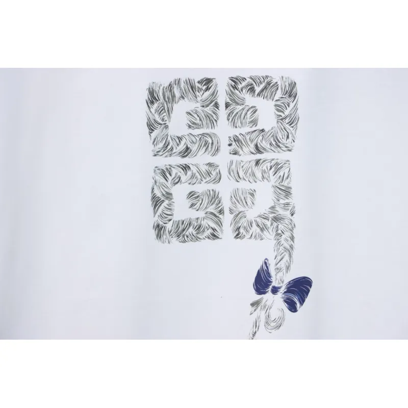 Givenchy 25ss braid 4G letter print short sleeve white
