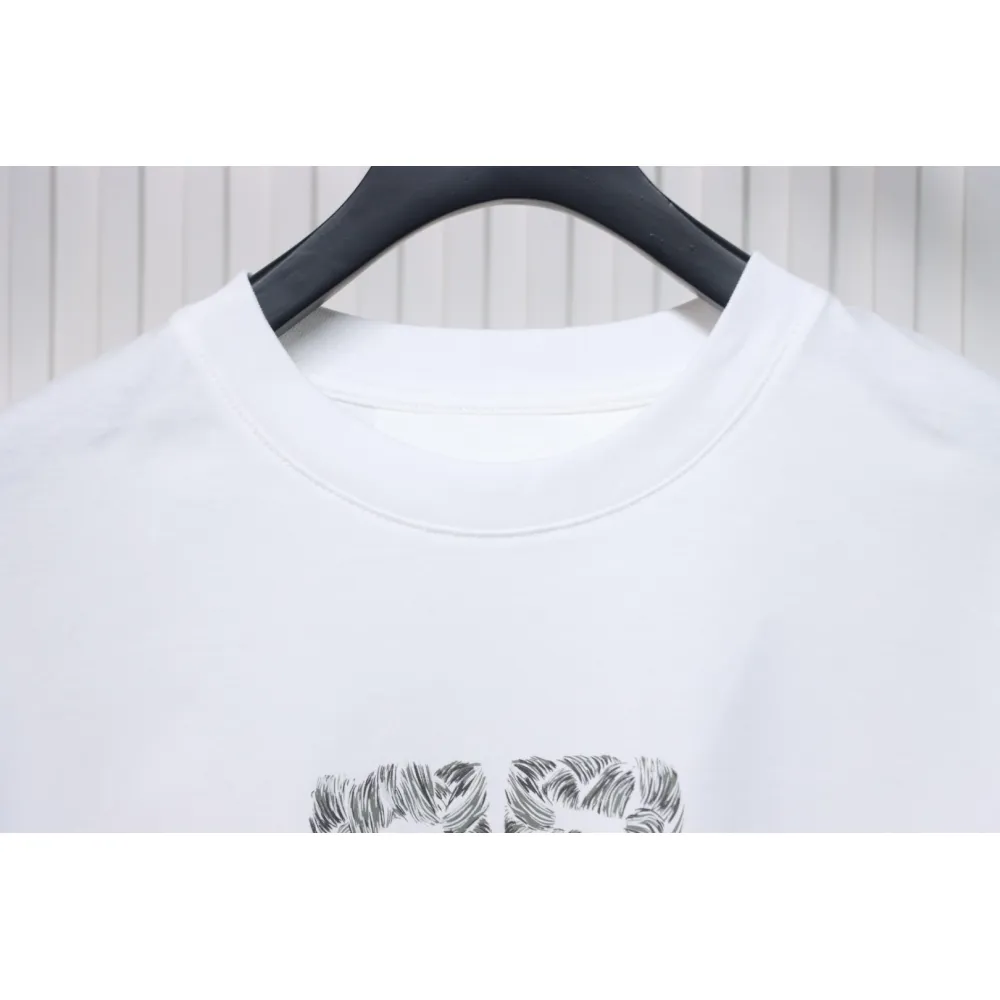 Givenchy 25ss braid 4G letter print short sleeve white