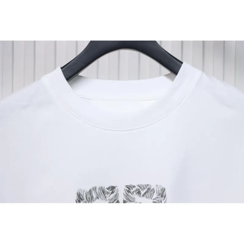 Givenchy 25ss braid 4G letter print short sleeve white