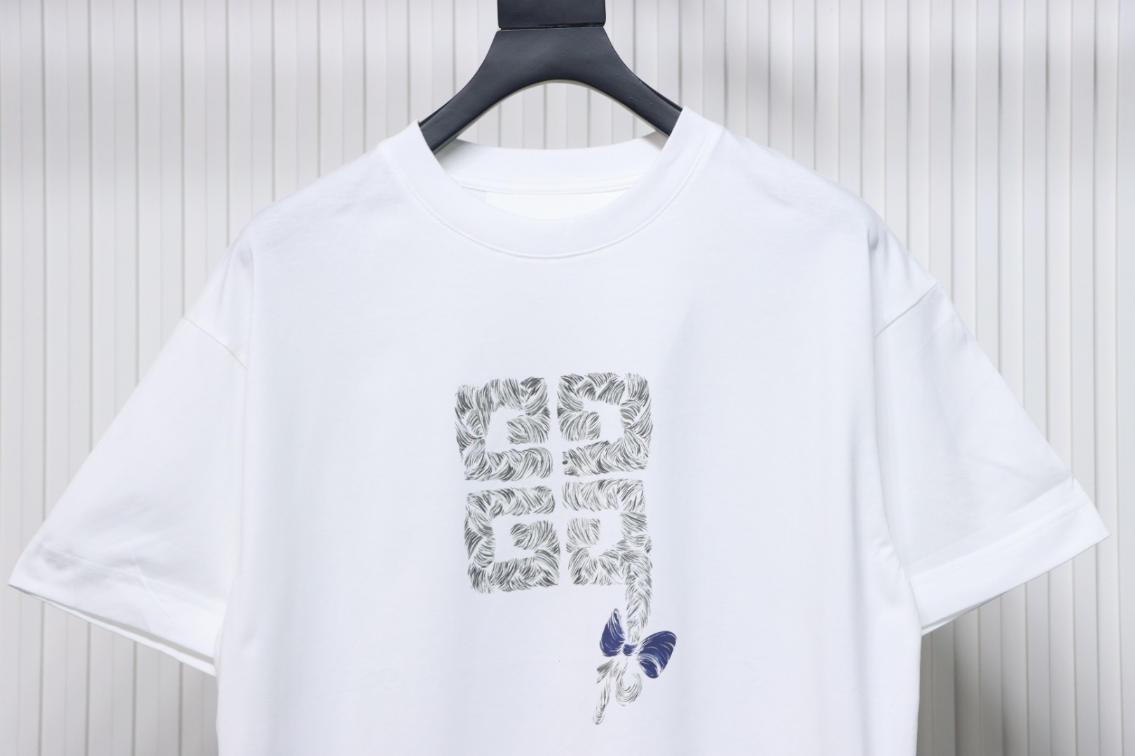 Givenchy 25ss braid 4G letter print short sleeve white