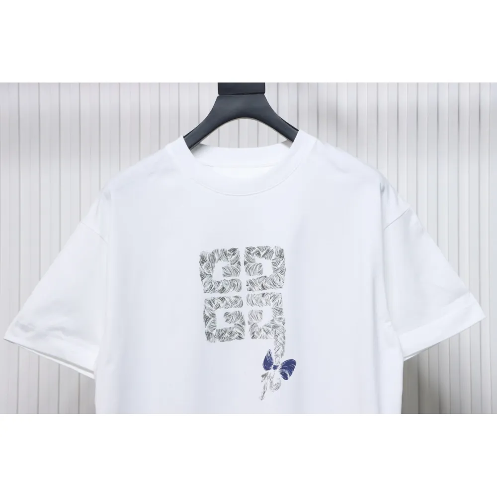 Givenchy 25ss braid 4G letter print short sleeve white