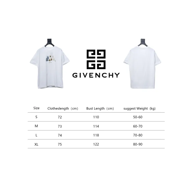 Givenchy 25ss three cats print short sleeves