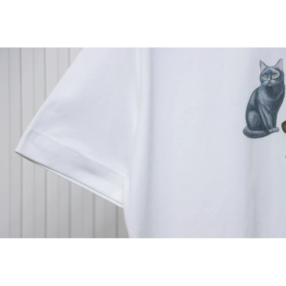 Givenchy 25ss three cats print short sleeves