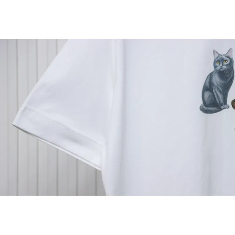 Givenchy 25ss three cats print short sleeves