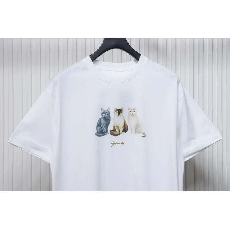 Givenchy 25ss three cats print short sleeves