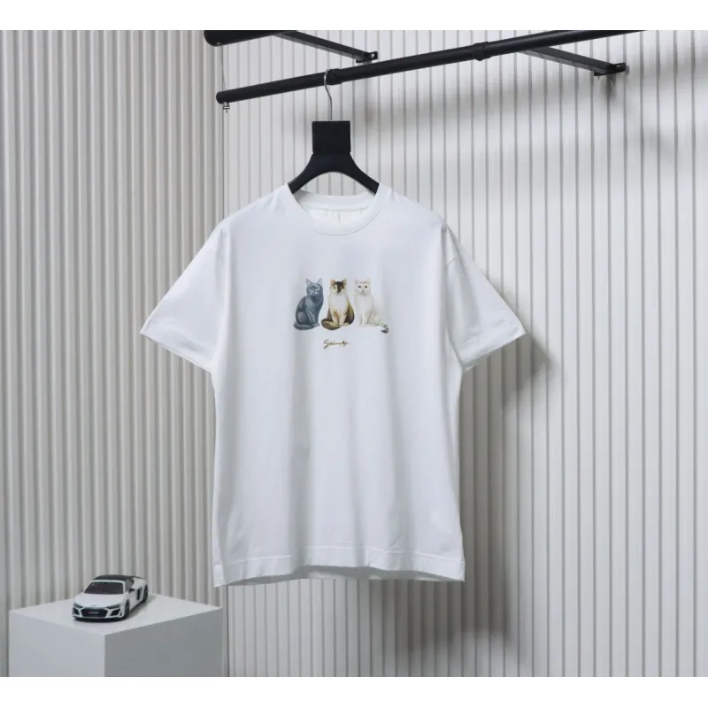 Givenchy 25ss three cats print short sleeves