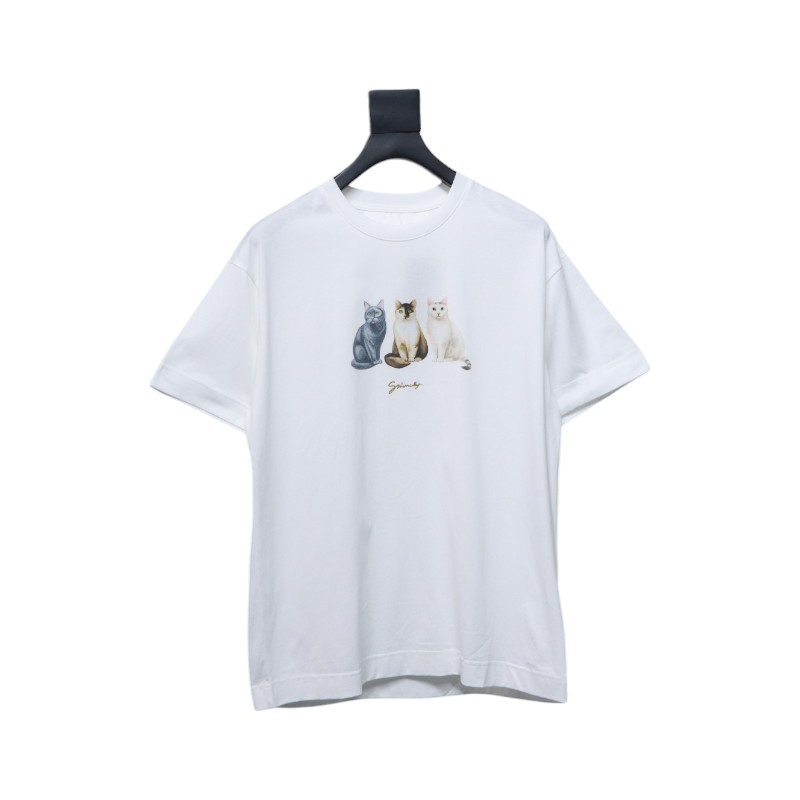 Givenchy 25ss three cats print short sleeves