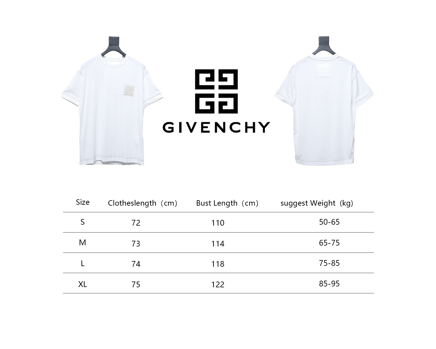 Givenchy 4G embroidered short-sleeved T-shirt on chest White