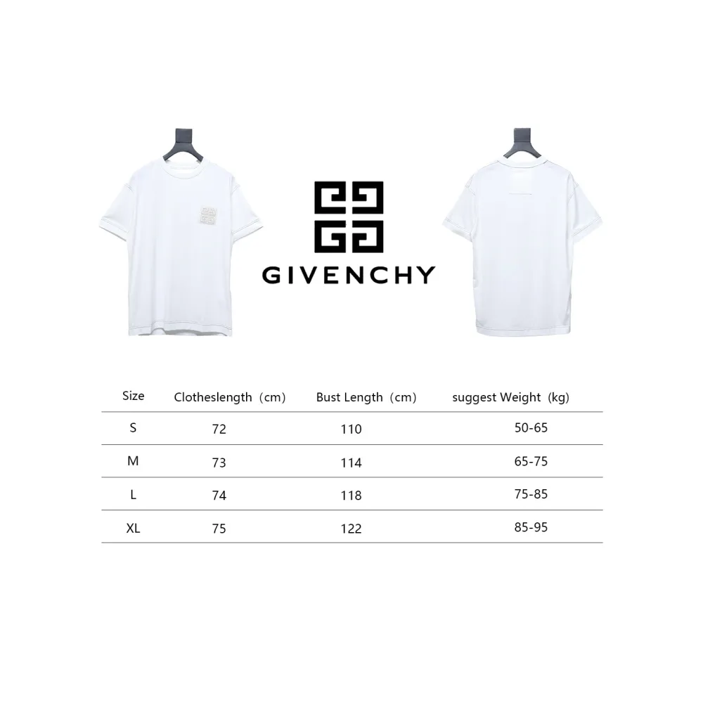 Givenchy 4G embroidered short-sleeved T-shirt on chest White