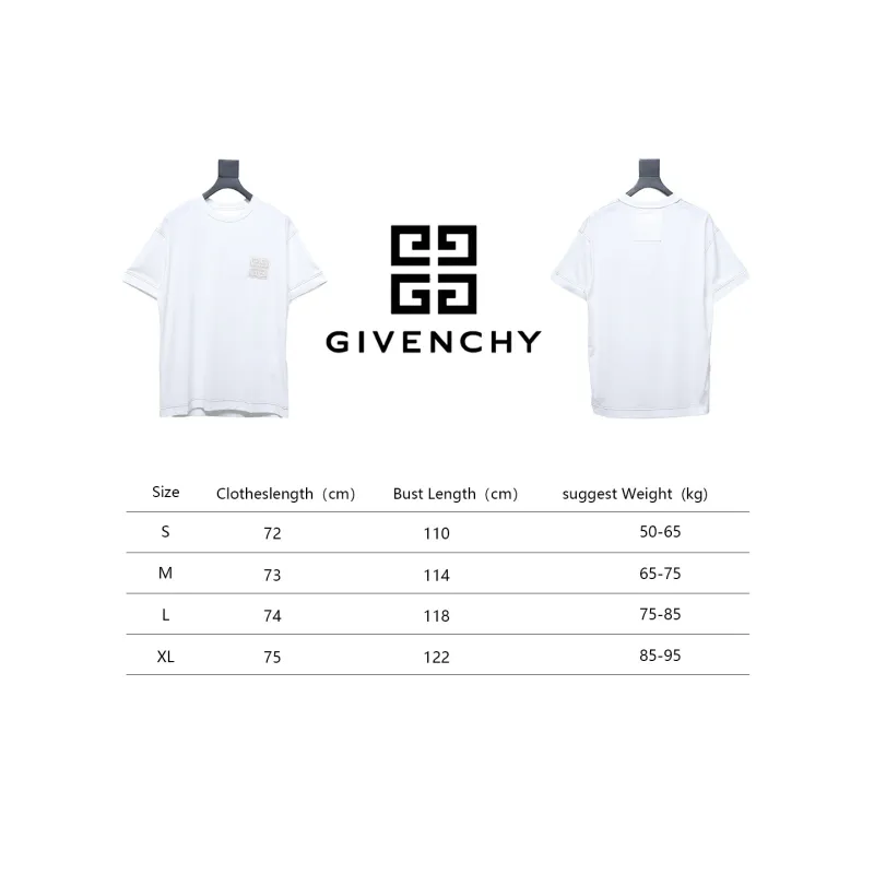 Givenchy 4G embroidered short-sleeved T-shirt on chest White
