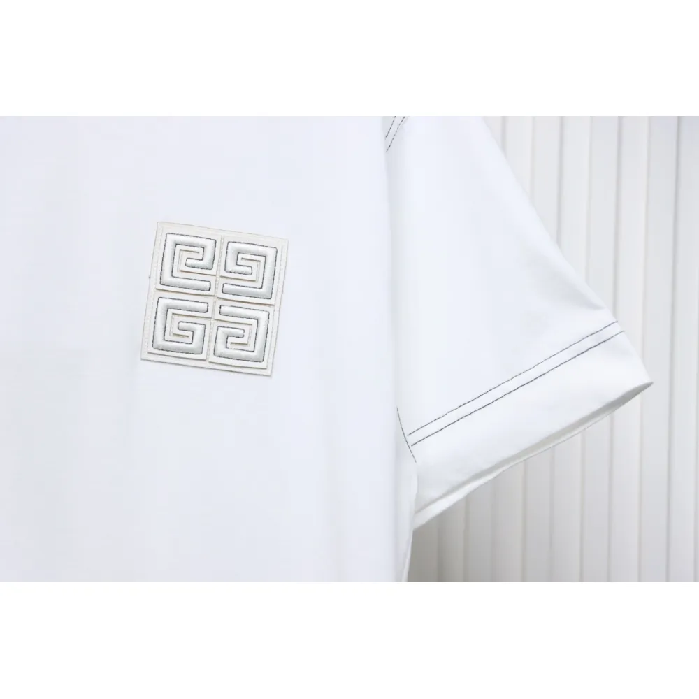 Givenchy 4G embroidered short-sleeved T-shirt on chest White