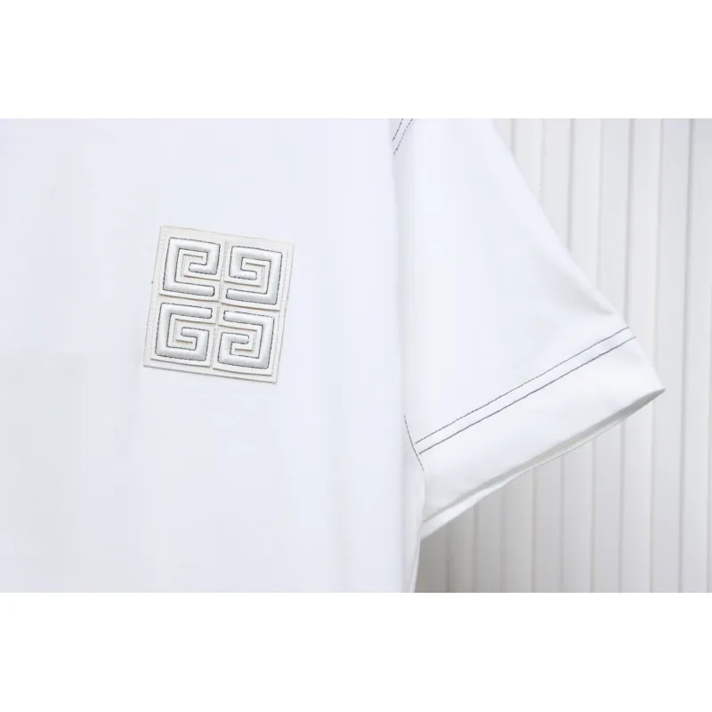 Givenchy 4G embroidered short-sleeved T-shirt on chest White